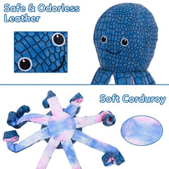 Octopus Squeaky Dog Toys, Blue Interactive Dog Toys