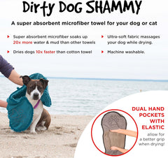 Shammy Dog Towels for Drying Dogs - Heavy Duty Soft Microfiber Bath Towel - Super Absorbent, Quick Drying, & Machine