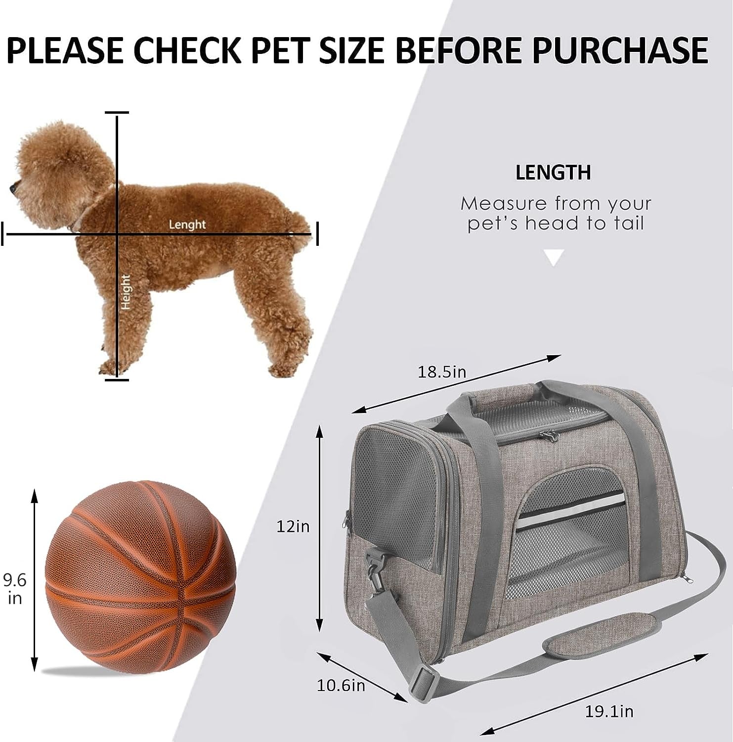 Airline Approved Pet Carrier for Small Dogs and Cats - Travel Carrier for Pets