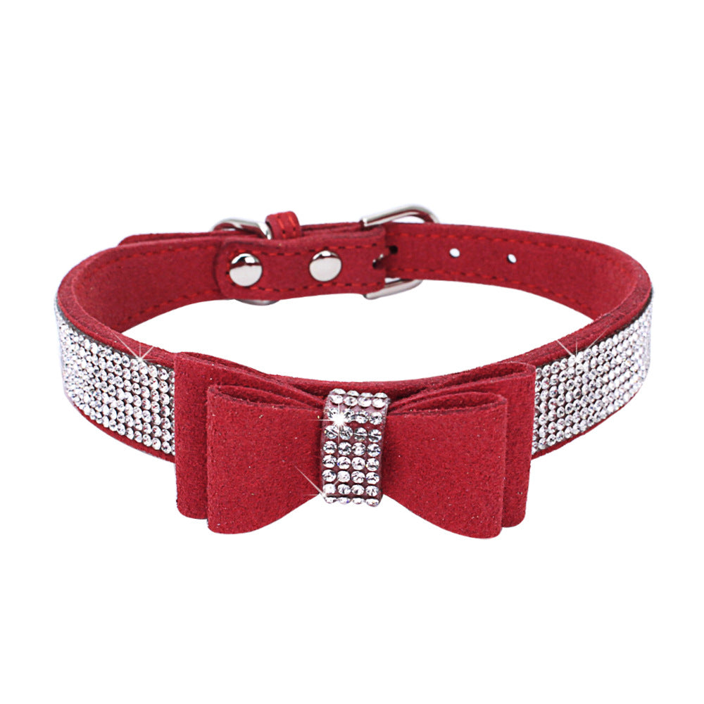 Rhinestone Bowknot Pet Collar