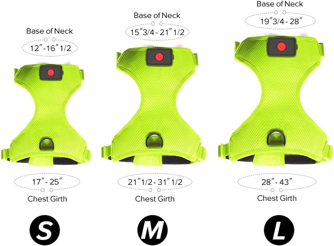 Glow In The Dark LED Dog Harness, Lighted up USB Rechargeable Pet Harness,(Green, S)