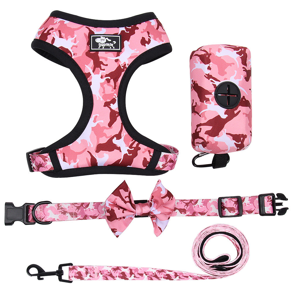 Printed Chest Harness Set Dog Rope Pet Supplies