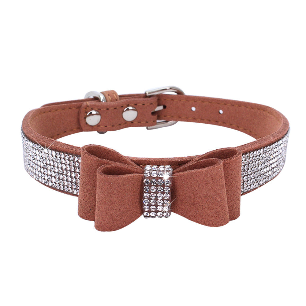 Rhinestone Bowknot Pet Collar