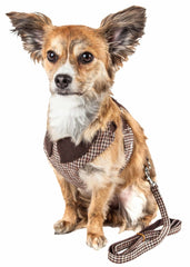 Mesh Reversible Plaided Collared Dog Harness 2-In-1