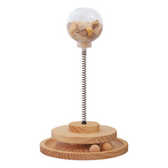 New Solid Wood Turntable Cat Toy Pet Puzzle tumbler Food Ball