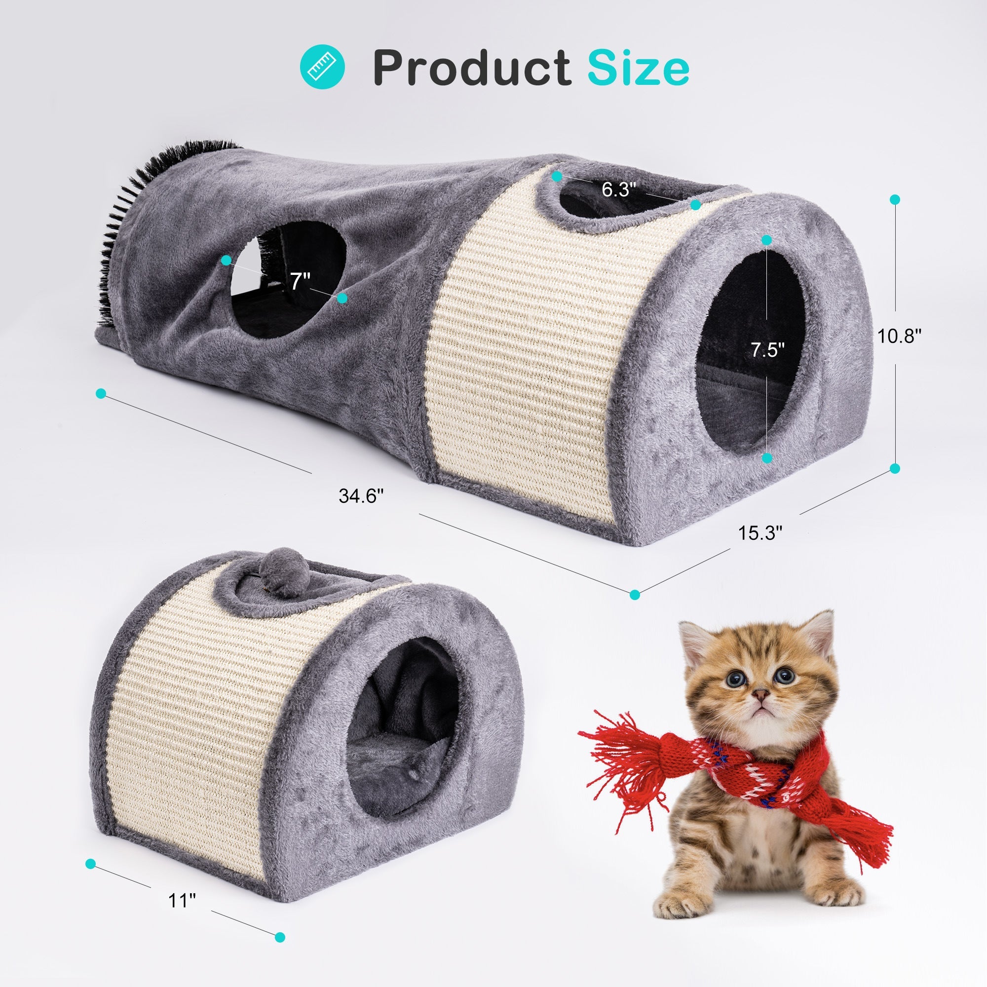 Cat Bed with Play Tunnel