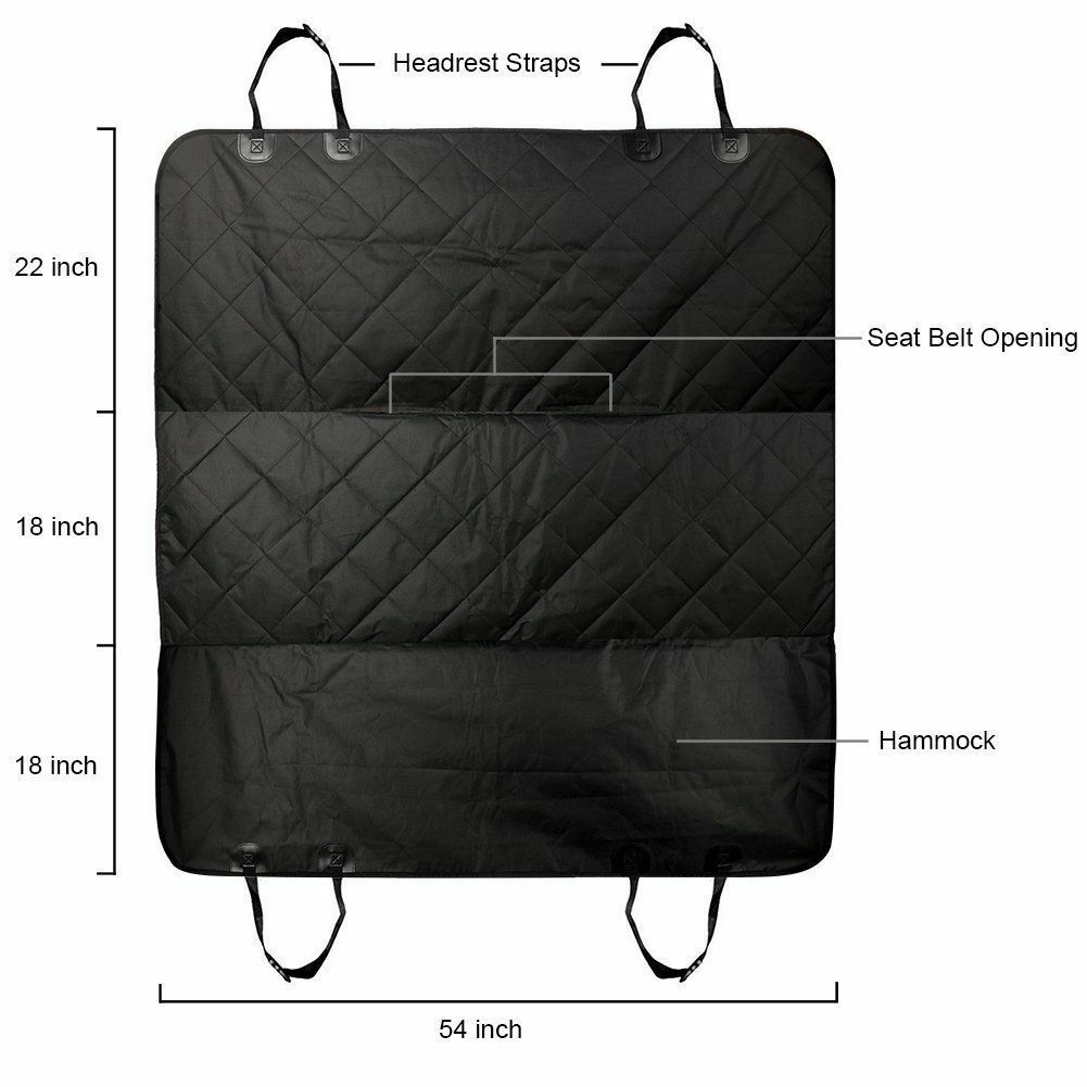 Pet Dog Car Seat Cover Rear -Black XH