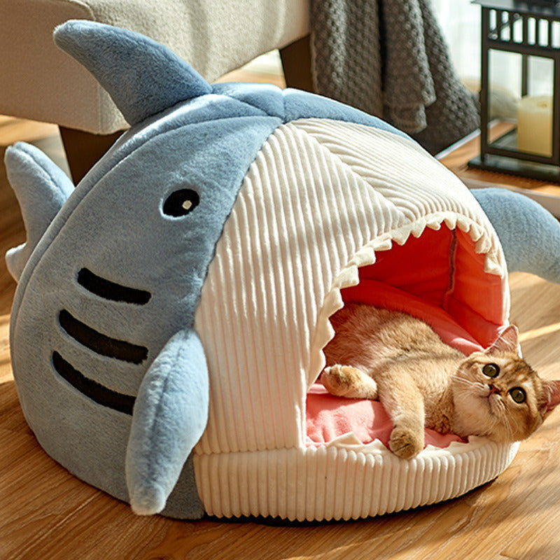 Shark Cat House Cute Pet Sleeping Bed