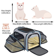 Pet Carrier TSA Airline Approved with Ventilation - Blue