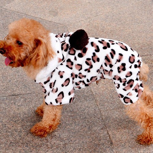 Leopard Hoodie Jumpsuit Doggy Pajamas Outwear