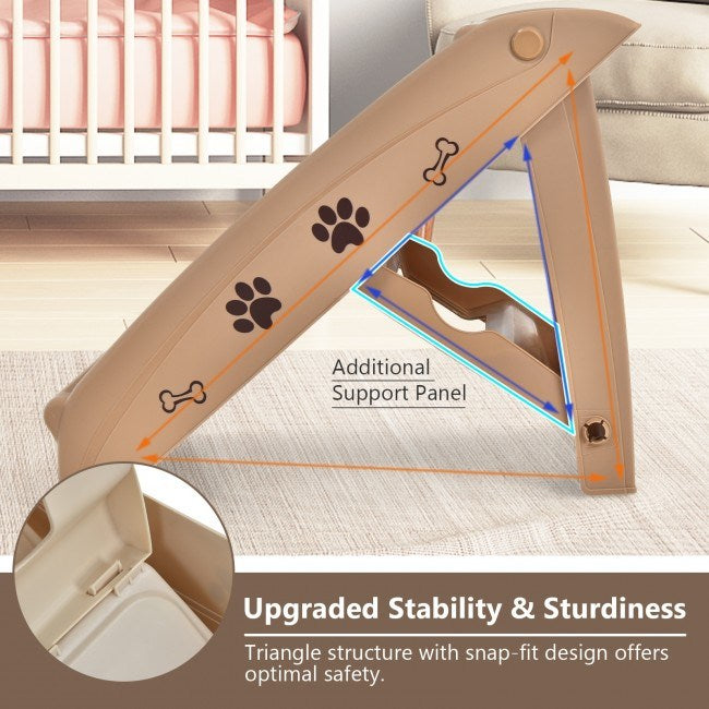 Collapsible Plastic Pet Stairs 4 Step Ladder for Small Dog and Cats