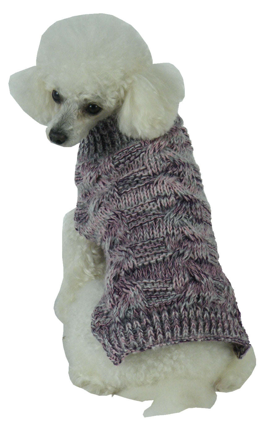 Royal Bark Heavy Cable Knitted Designer Fashion Dog Sweater