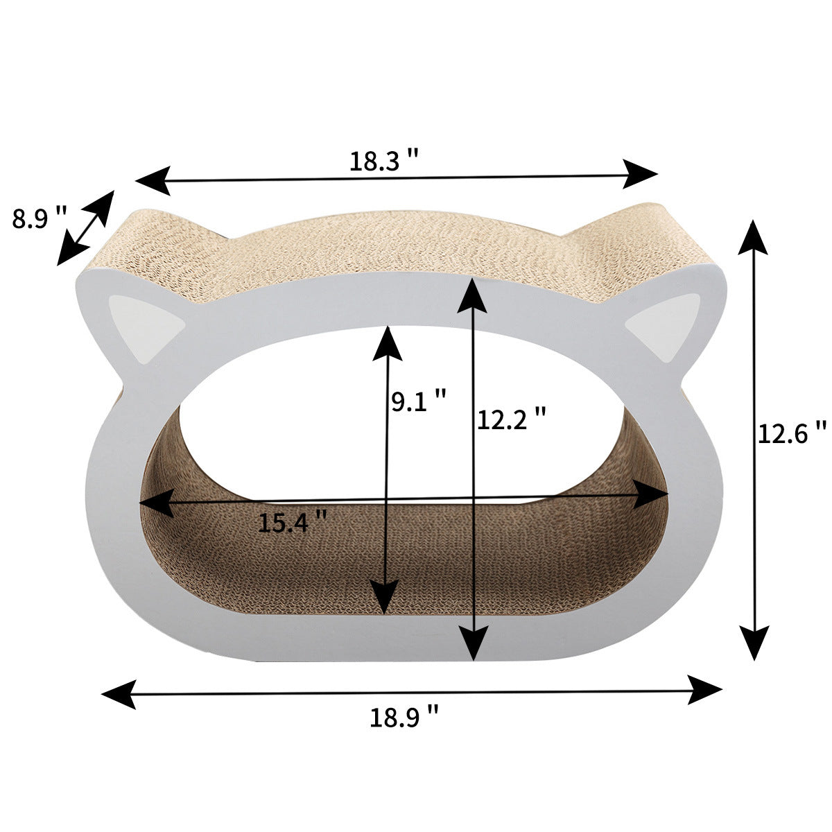 Cat Scratcher Cat Toy Corrugated Cardboard Cute Cat Head XH