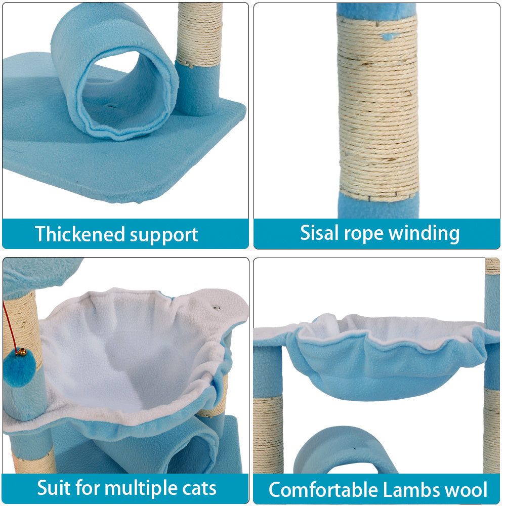 Cat Climbing Tower Lamb Blue