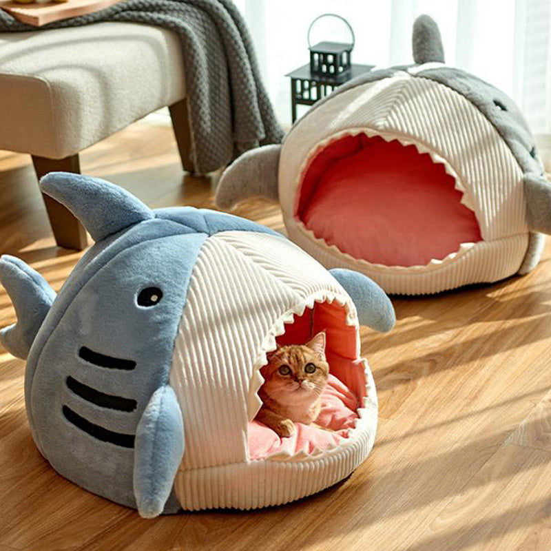 Shark Cat House Cute Pet Sleeping Bed