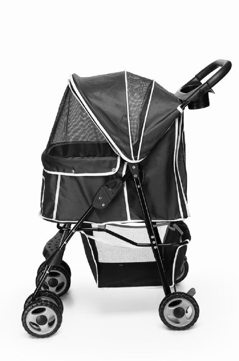 Pet Dog Stroller Foldable Travel Carriage with Wheels