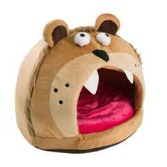 Roar Bear Plush Fleece Pet Bed