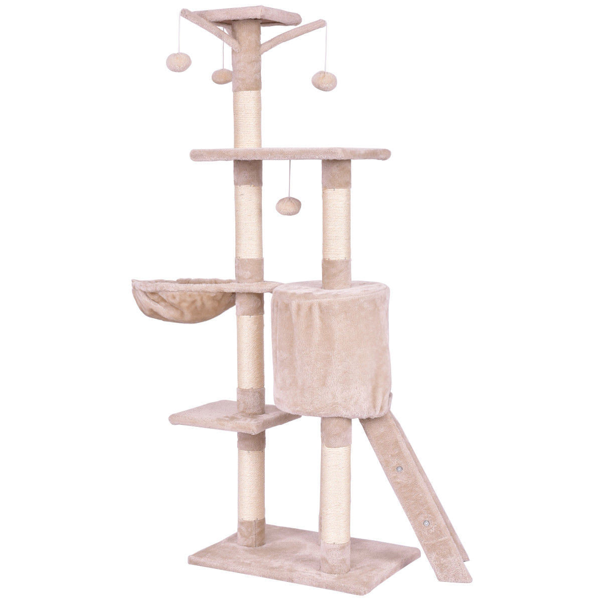 Pet Play Condo Scratching Posts Ladder For Cat Play Tree 56"