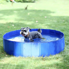 Foldable Dog Padding Pool Swimming Pool Puppy Cat Bath Tub Outdoor Portable Pet Garden Water Pond Ideal for Pets L Size 120*30cm