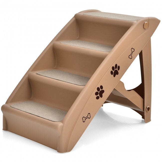 Collapsible Plastic Pet Stairs 4 Step Ladder for Small Dog and Cats