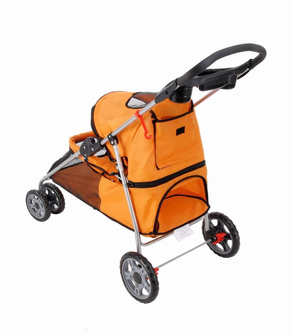 Pet Dog Buggy Stroller Trolley, Double Cap Holder & Food Tray