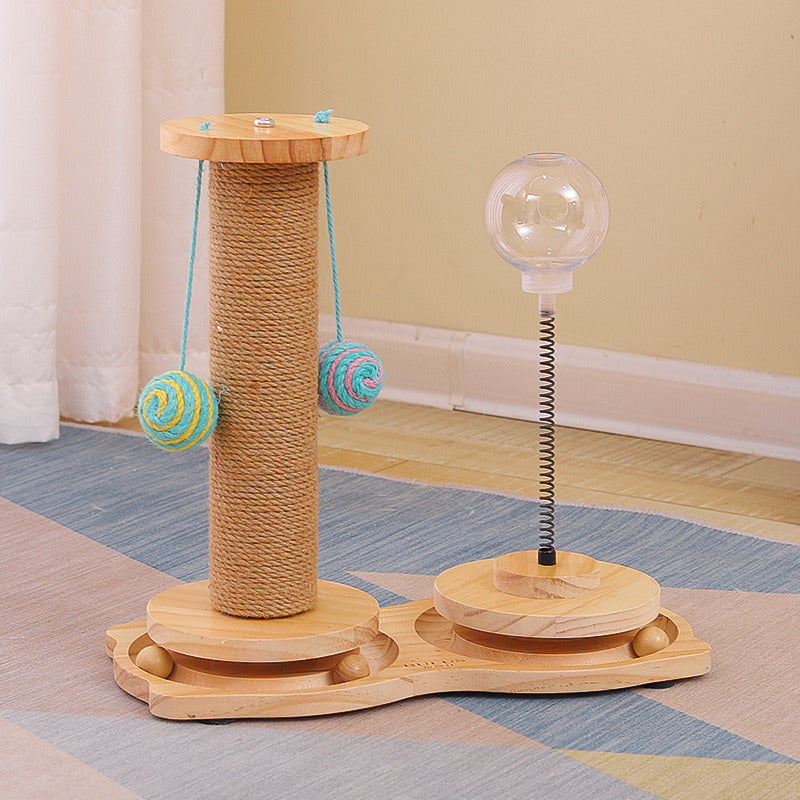 New Solid Wood Turntable Cat Toy Pet Puzzle tumbler Food Ball