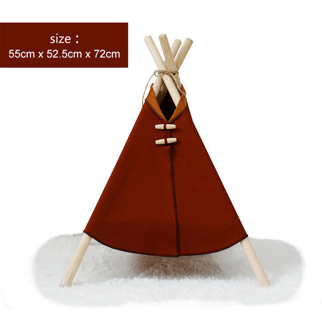 Pet Teepee Portable Folding Tent with Thick Cushion