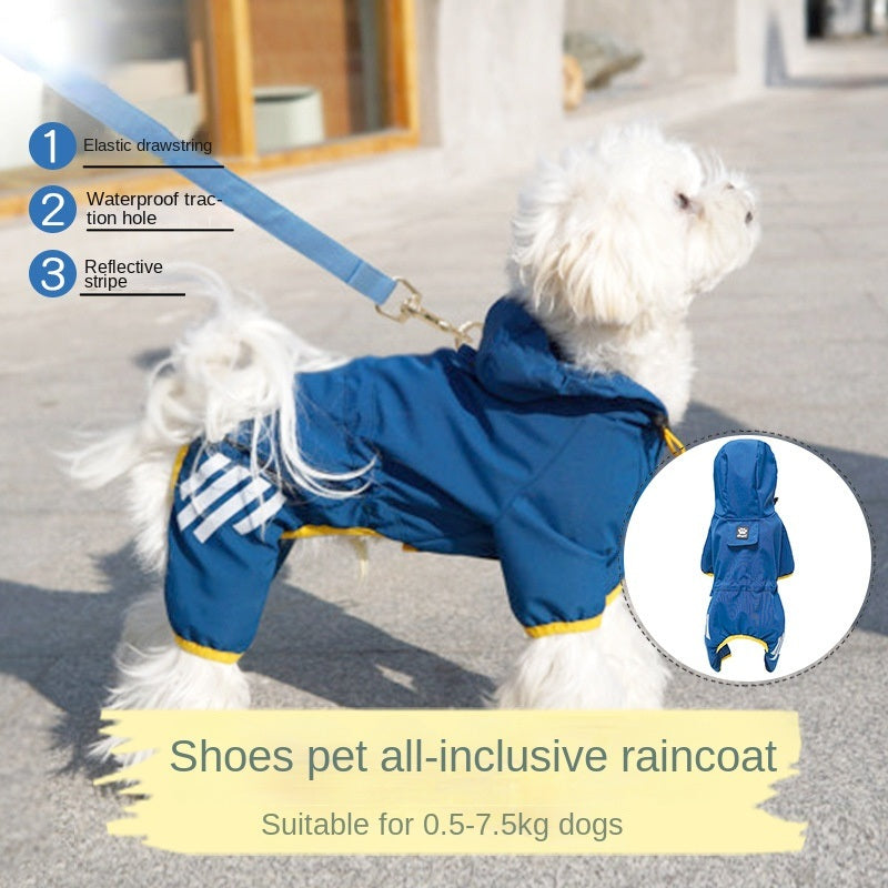 Dog Raincoat Four Legged Waterproof Poncho