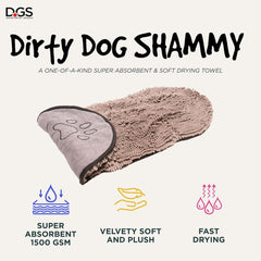 Shammy Dog Towels for Drying Dogs - Heavy Duty Soft Microfiber Bath Towel - Super Absorbent, Quick Drying, & Machine